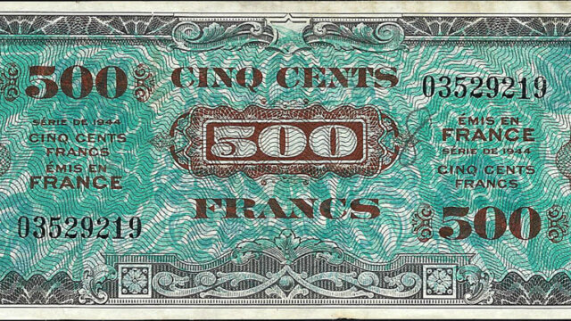 500 francs Drapeau type 1944