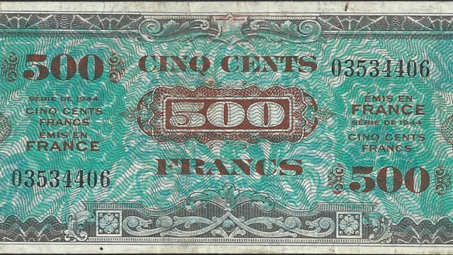 500 francs Drapeau type 1944