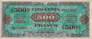 500 francs Drapeau type 1944