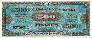 500 francs Drapeau type 1944