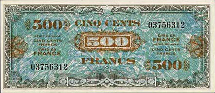 500 francs Drapeau type 1944