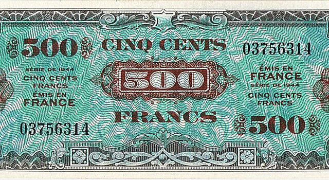 500 francs Drapeau type 1944