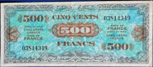 500 francs Drapeau type 1944