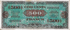 500 francs Drapeau type 1944