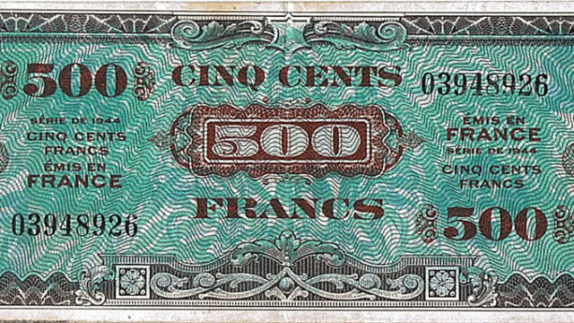 500 francs Drapeau type 1944