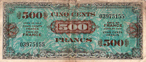 500 francs Drapeau type 1944