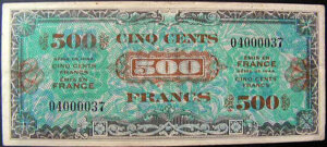 500 francs Drapeau type 1944