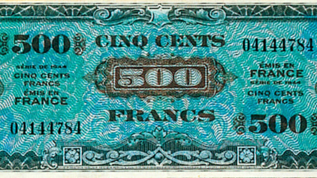 500 francs Drapeau type 1944