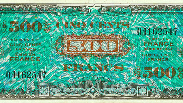 500 francs Drapeau type 1944