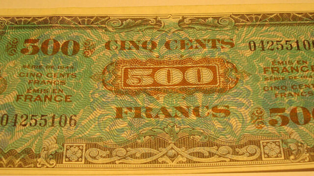 500 francs Drapeau type 1944