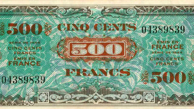 500 francs Drapeau type 1944