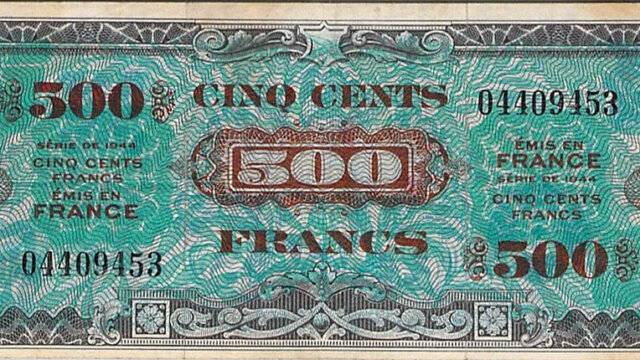 500 francs Drapeau type 1944