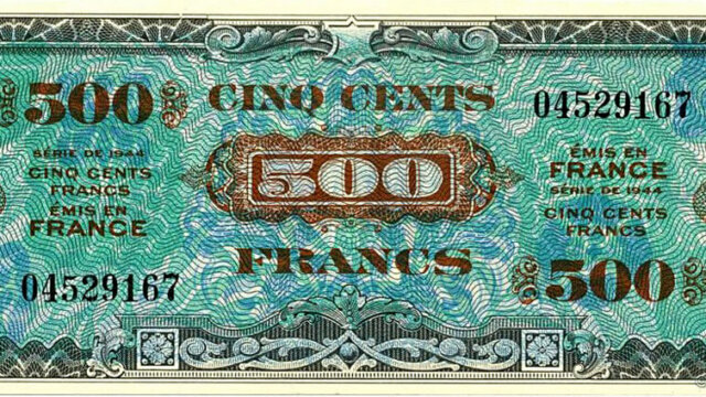 500 francs Drapeau type 1944