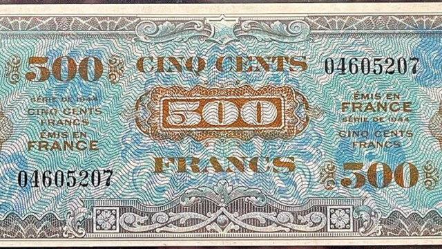 500 francs Drapeau type 1944