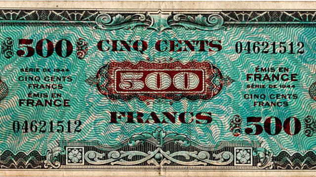 500 francs Drapeau type 1944