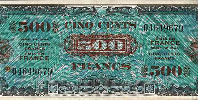 500 francs Drapeau type 1944