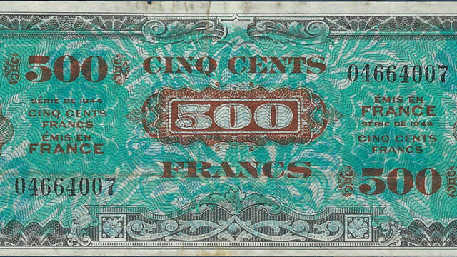 500 francs Drapeau type 1944