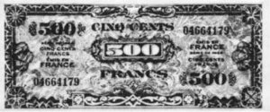 500 francs Drapeau type 1944