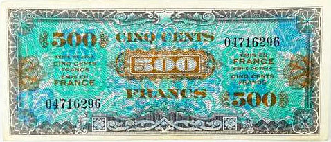 500 francs Drapeau type 1944