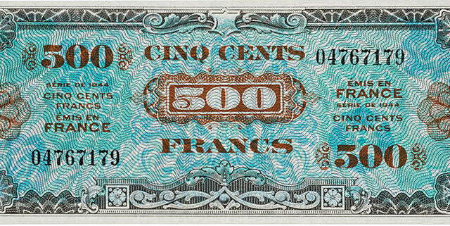 500 francs Drapeau type 1944