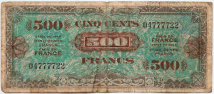 500 francs Drapeau type 1944