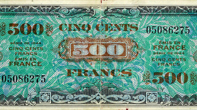 500 francs Drapeau type 1944