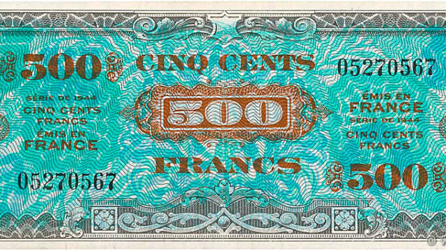 500 francs Drapeau type 1944