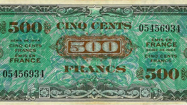 500 francs Drapeau type 1944