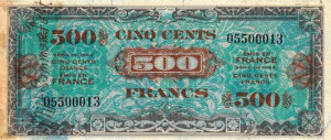 500 francs Drapeau type 1944