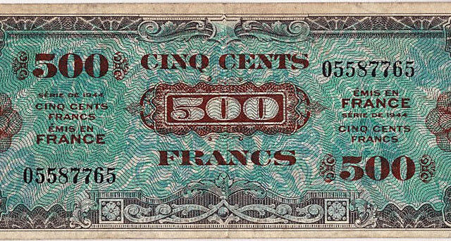 500 francs Drapeau type 1944