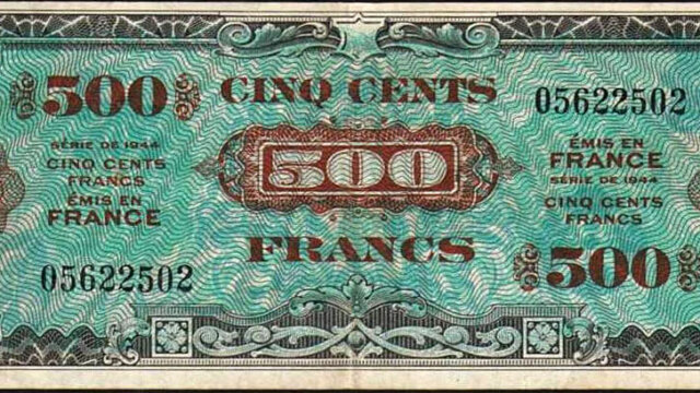 500 francs Drapeau type 1944