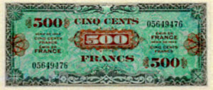 500 francs Drapeau type 1944