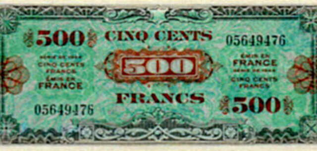 500 francs Drapeau type 1944