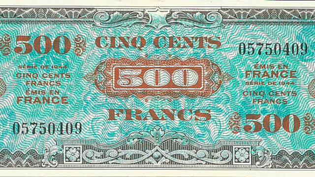 500 francs Drapeau type 1944