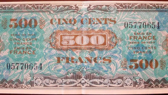 500 francs Drapeau type 1944