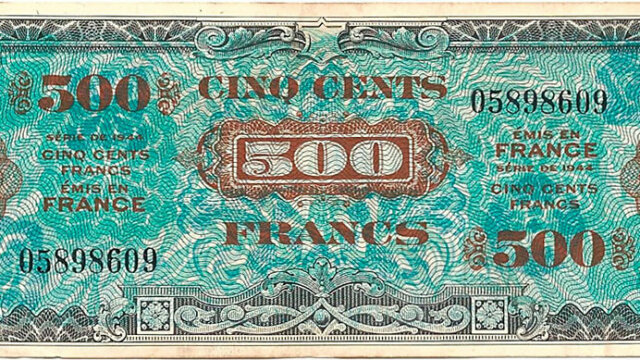 500 francs Drapeau type 1944