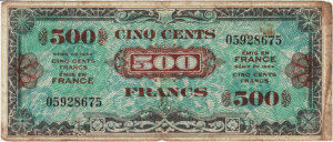 500 francs Drapeau type 1944