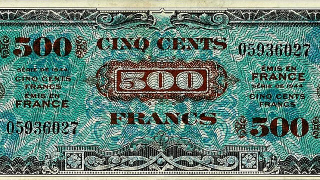 500 francs Drapeau type 1944