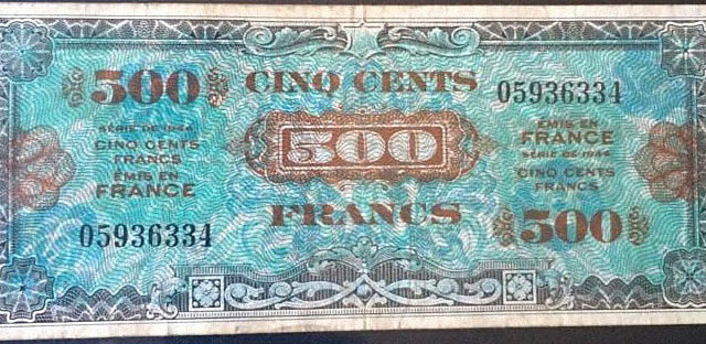 500 francs Drapeau type 1944