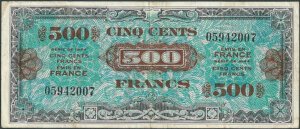 500 francs Drapeau type 1944