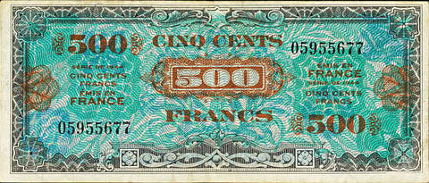 500 francs Drapeau type 1944