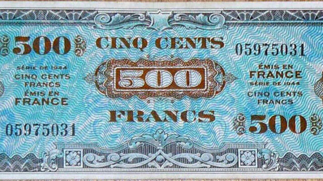 500 francs Drapeau type 1944