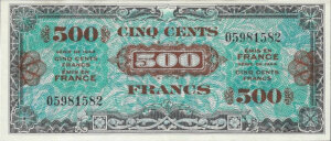 500 francs Drapeau type 1944