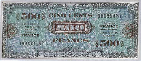 500 francs Drapeau type 1944