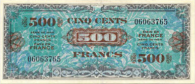 500 francs Drapeau type 1944