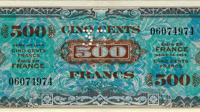 500 francs Drapeau type 1944