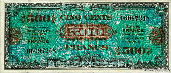 500 francs Drapeau type 1944