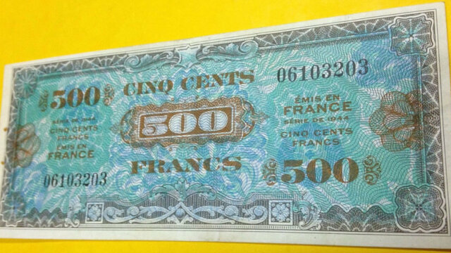 500 francs Drapeau type 1944