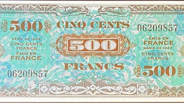 500 francs Drapeau type 1944