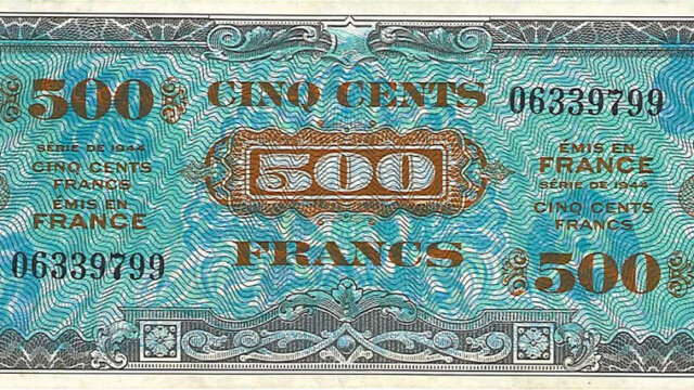 500 francs Drapeau type 1944